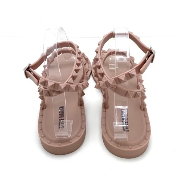 STEVE Madden Transport Blush Travel Jelly Flat Sandals in Nude Beige Size 9 - Picture 10 of 11